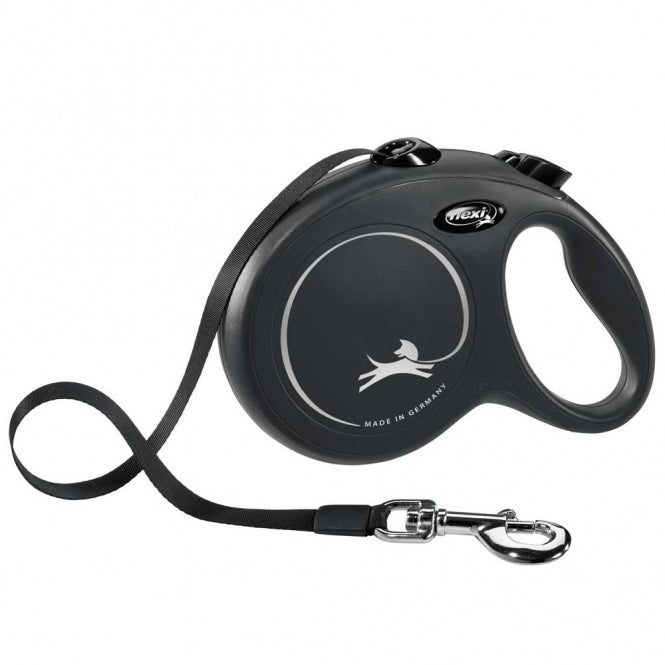 Flexi New Classic Båndline 8 m - Sort