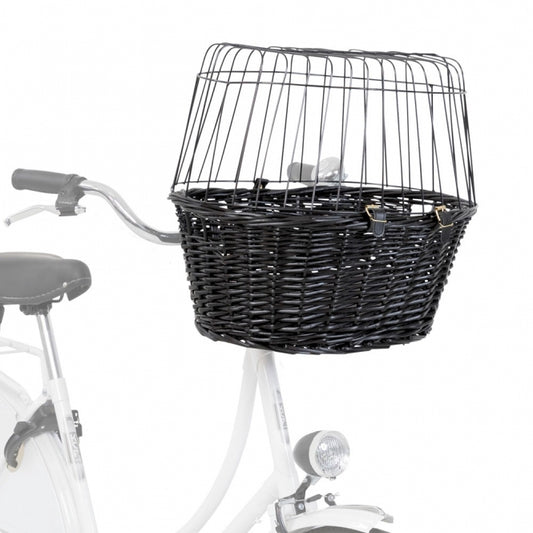 Trixie Cykelkurv til hund i pil med gitter - sort