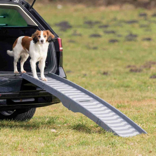 Trixie 3-delt foldbar rampe til hund, kunststof/TPR